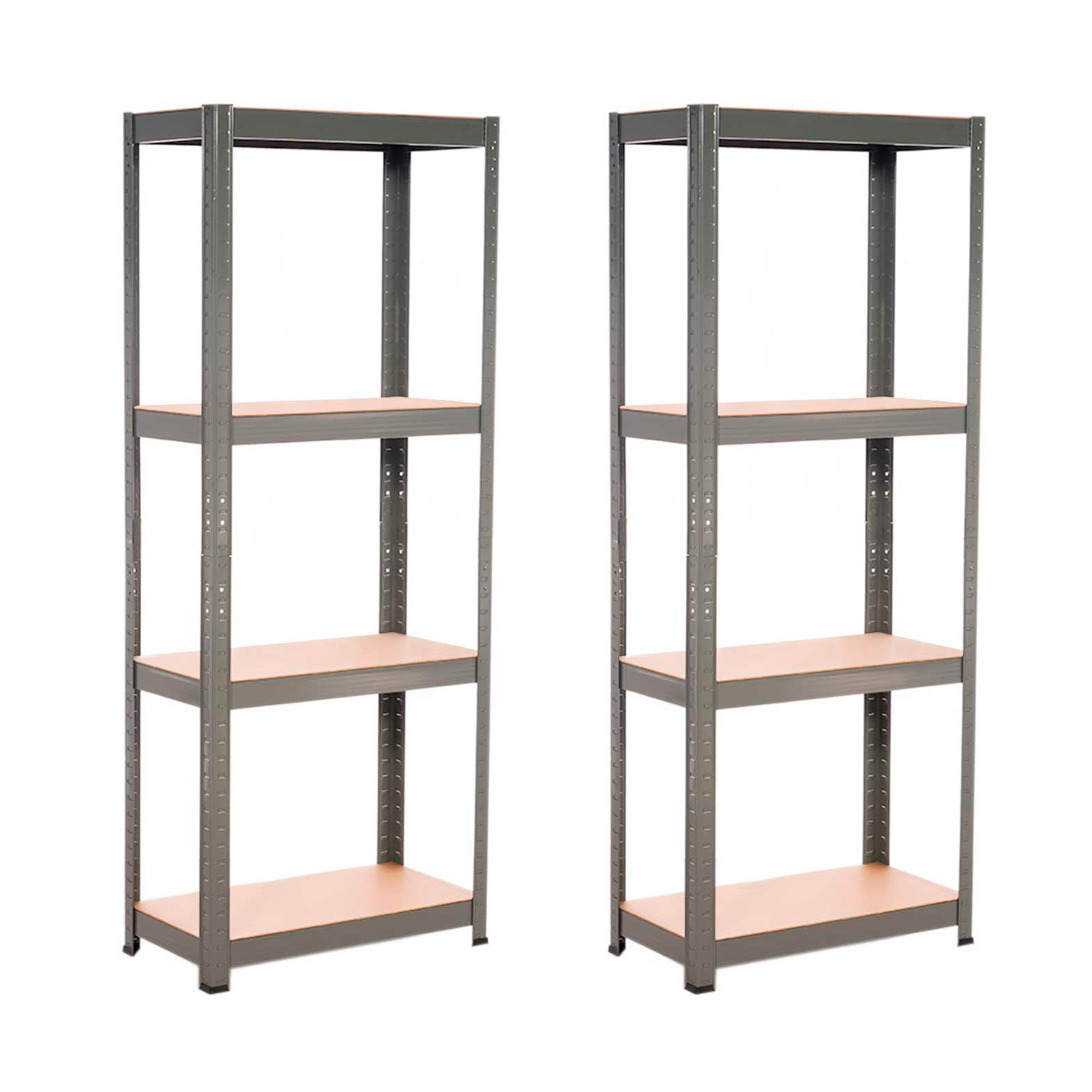 Pack 2 Estantes metálicas com 4 prateleiras reguláveis 148x60x30cm 240Kg Thinia Home Estantes 1
